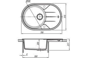 Мойка кухонная Florentina Лотос 780 грей - 2