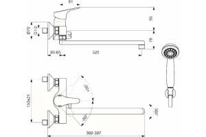 Смеситель для ванны Vidima Next хром (BA372AA) - 2