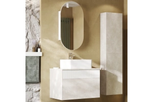 Комплект мебели Aquaton Марбл 80 белый-серый