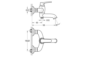 Swedbe Terracotta Смеситель для ванны с поворотным изливом 2551 - 2