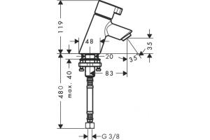 Смеситель ½’ Hansgrohe 13132000, хром - 2