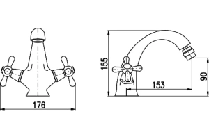 Смеситель для биде Rav Slezak Morava retro золото - 3