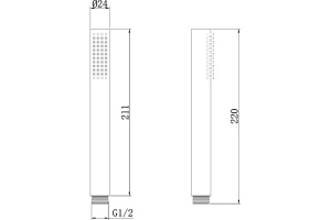 Душевая лейка Abber черный, матовый (AF0051B) - 2