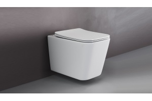 Унитаз подвесной Ceramica Nova Cubic с микролифтом, безободковый CN1806 - 3