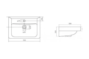 Тумба с раковиной Misty Элен 55 белая глянцевая - 3