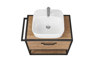 Комплект мебели Aquaton Лофт Фабрик 65 с раковиной Одри 42 темное дерево - 3