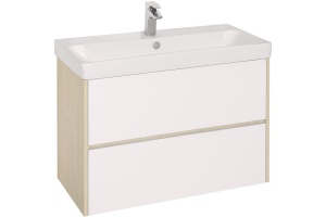 Тумба под раковину Aquaton Сканди 90 белый - светлое дерево - 2