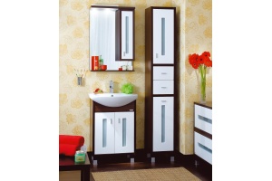 Тумба для комплекта Бриклаер Бали 60 венге, белый глянец - 3