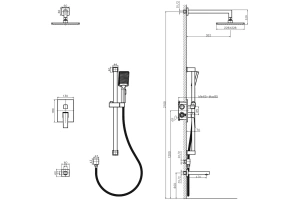 Душевой комплект Rush Thira, черный TR3635-60Black - 3
