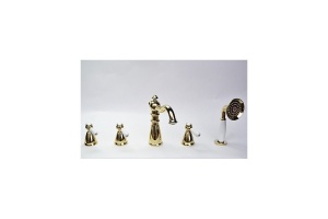 Смеситель для ванны Magliezza Grosso bianco золото (50119-4-do)