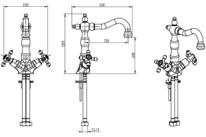 Смеситель Boheme Tradizionale Oro 292 для раковины - 2