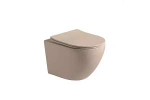 Подвесной унитаз Vincea Globo бежевый матовый с сиденьем микролифт