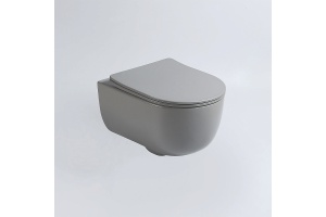 Подвесной унитаз Vincea Evo серый матовый с сиденьем микролифт