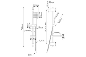 Swedbe Hermes Душевой комплект, цвет: черный 5112B - 2