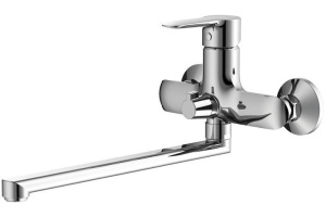 Смеситель для ванны с длинным изливом с керамическим дивертором, Cuba, IDDIS, CUBSBL2i10WA