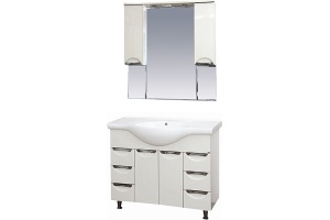 Тумба для комплекта Misty Жасмин 105 белая эмаль, 6 ящиков - 3