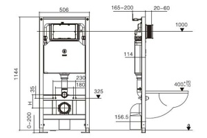 Система инсталляции WeltWasser WW AMBERG 506 ST MT-CR с кнопкой смыва хром матовый (10000008232) - 3