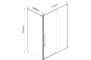 Боковая стенка Vincea Arno 100х200 хром стекло прозрачное - 3