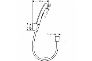 Гигиенический душ Hansgrohe 1jet шлифованная бронза - 2