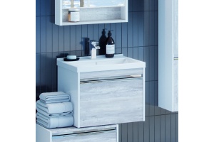 Комплект мебели Aquaton Капри 60 белый-светлое дерево - 2