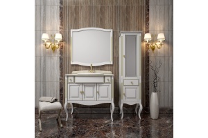 Мебель для ванной Opadiris Лаура 100 белая с патиной - 2