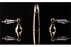 Смеситель для раковины Boheme Tradizionale золото с черными кристаллами Swarovski