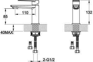 Смеситель BelBagno Carin CAR LVM CRM для раковины - 2