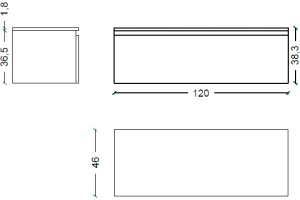 Тумба Armadi Art Flat Valessi Uno-S 120 подвесная светлое дерево - 3