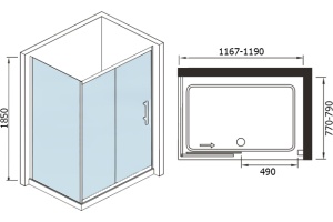 Душевой уголок Weltwasser WW200 200US22-120х80 хром (10000001232) - 2