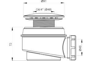 Сифон для поддона AlcaPlast A47CR-60 - 2