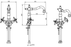 Смеситель Boheme Camelia 312 для раковины - 2