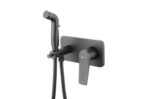 Смеситель Lemark Bronx LM3720BL с гигиеническим душем, встраиваемый, черный