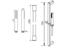 Душевой гарнитур на штанге Excellent Lino хром - 3