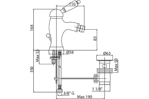 Смеситель для биде Cezares Vintage хром (VINTAGE-BSM1-01-Sw) - 2