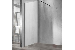 Душевая перегородка Vincea Walk-In 110х200 вороненая сталь стекло прозрачное