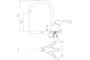 Смеситель Granula GR-1024 пирит, для кухонной мойки - 2