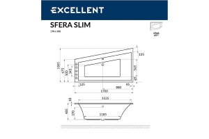 Акриловая ванна Excellent Sfera Slim 170х100 левая белая с гидромассажем - 2