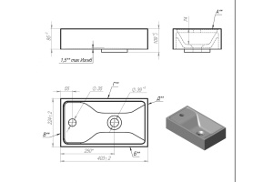 AM-LAV-400-MR-MINI Раковина из икусственного мрамора - 3