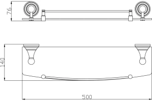 Полка стеклянная Rav Slezak Morava 50 хром - 2