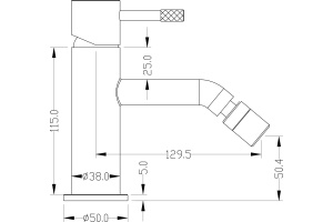 Смеситель Boheme Uno 466-SGM для биде, shine gun metall - 2