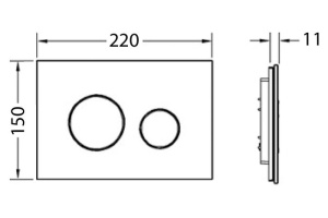 Кнопка смыва TECE Loop 9240657 черное стекло, кнопки черные - 3