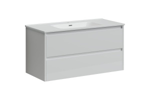 Тумба под раковину подвесная Sancos Libra 100 белая глянцевая