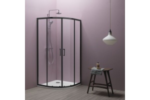 Душевой уголок Kolpa San Eco Quat 90х90 черный стекло прозрачное
