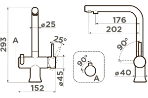 Смеситель для кухни Omoikiri Hotaru GB-IB графит, indigo blue - 2
