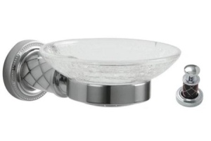 Мыльница настенная Boheme Murano хром с коричневым