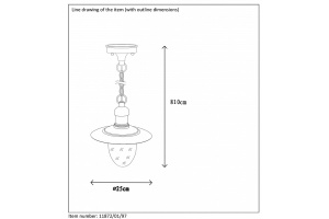 Уличный подвесной светильник Lucide Aruba 11872/01/97 - 3