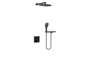 Душевой комплект Vincea с термостатом черный матовый