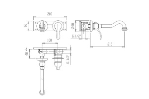 Смеситель для раковины Cezares MARGOT (MARGOT-BLS1-01-M) - 2
