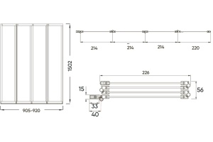 Шторка на ванну Veconi Palau PL-74BL 90 см, профиль черный - 3