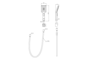 Душевая лейка BelBagno Luce со шлангом и держателем, хром (LUC-DFS-CRM) - 2